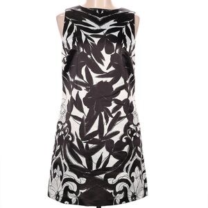 Alice + Olivia Black and White Abstract Cocktail Dress